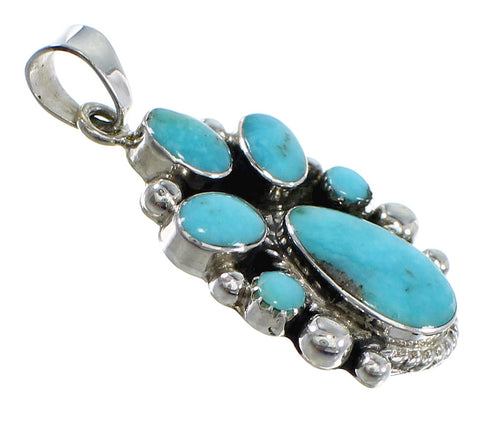 Turquoise And Authentic Sterling Silver Southwest Pendant Jewelry VX55737